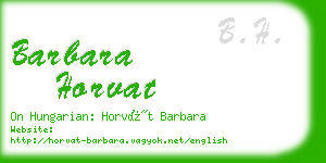 barbara horvat business card